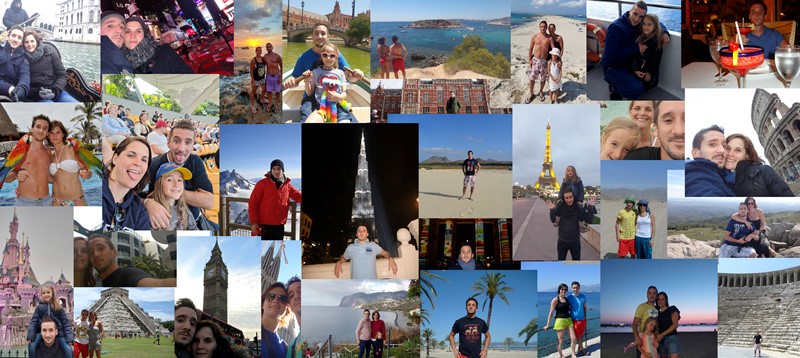 Eu em viagem, primeiro a 2, mais tarde a 3
